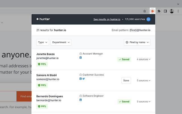Hunter.io : Le Guide Complet pour Découvrir et Maîtriser l'Outil de Recherche d'E-mails 9 application chrome hunter.io