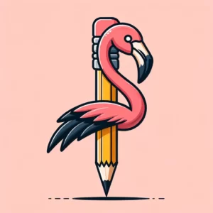flamant rose en forme de crayon2