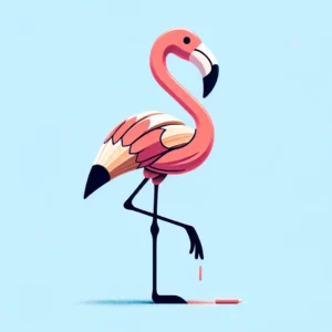 flamant rose en forme de crayon3