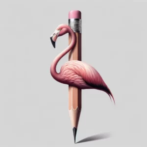 flamant rose en forme de crayon4