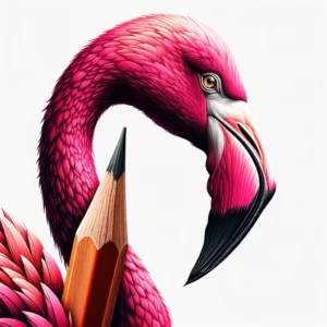 flamant rose en forme de crayon5