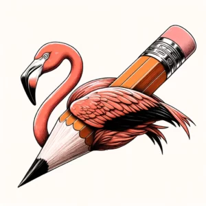flamant rose en forme de crayon6