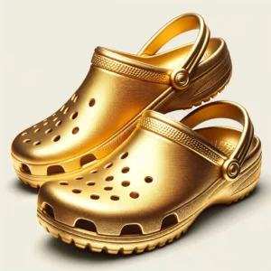 paire crocs en or